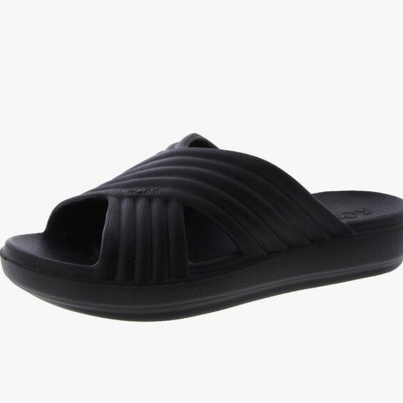 Roxy Rivie Slide Sandals- Black - Picture 1 of 8
